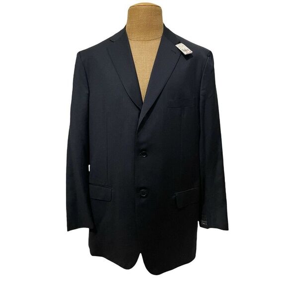 NWT ISAIA NAPOLI Sports Coat Blue Striped Wool STEWART‎ Size 48 L Long $2295 - Picture 1 of 10